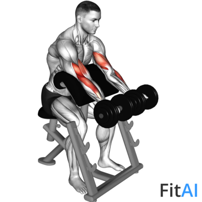 Dumbbell Seated Preacher Curl