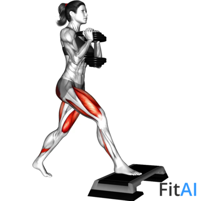 Dumbbell Goblet Split Squat Front Foot Elevanted