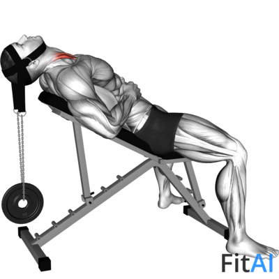 Weighted Lying Neck Flexion (Head harness)