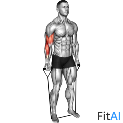 Band Standing One Arm Biceps Curl