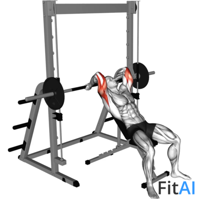 Smith Machine Incline Tricep Extension