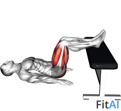 Glute Bridge Two Legs on Bench
