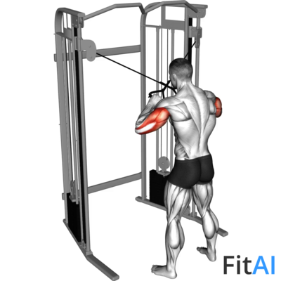 Cable Standing High Cross Triceps Extension
