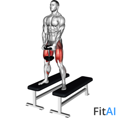 Dumbbell Sumo Squat Off Benches