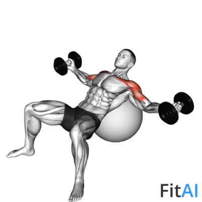Dumbbell Incline Fly on Stability ball