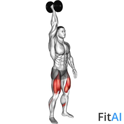 One Arm Overhead Dumbbell Squat
