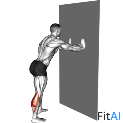 Calf Stretch With Hands Against Wall