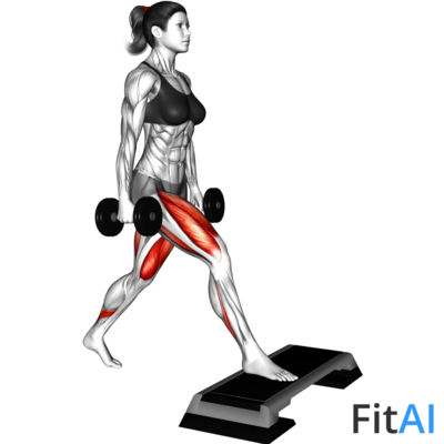 Dumbbell Split Squat Front Foot Elevanted