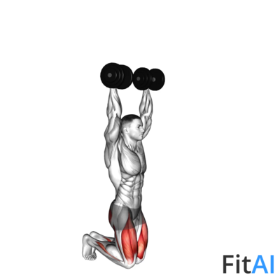 Dumbbell Kneeling Hold to Stand