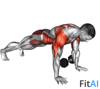 Dumbbell Plank Pass Through