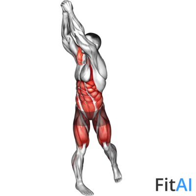 Bodyweight Wood Chop Squat
