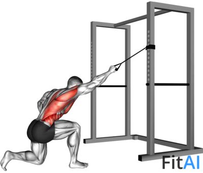 Band kneeling one arm pulldown
