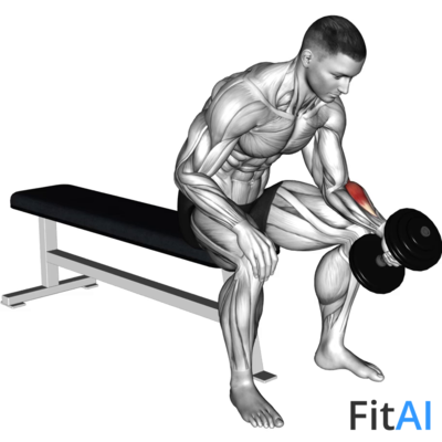 Dumbbell One Arm Seated Neutral Wrist Curl