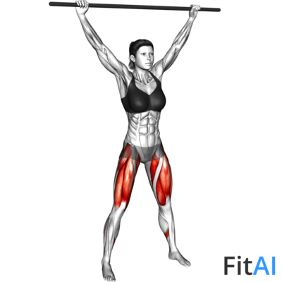 Stick Overhead Full Sumo Squat Stretch