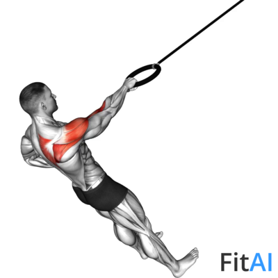 Ring One Arm Rear Delt Row