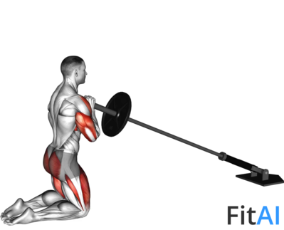 Landmine Kneeling Thruster Press