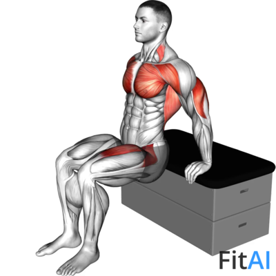 Dip Leg Raise a padded stool Supported