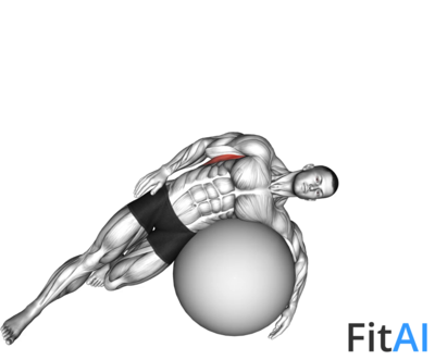 Stability ball Lying Side Lat Stretch