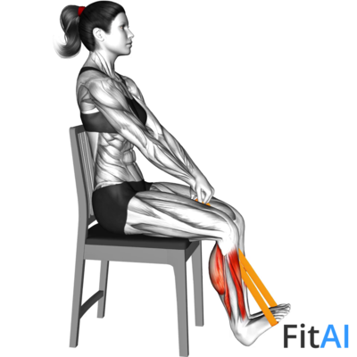 Resistance Band Calf Press Sitting on Chair