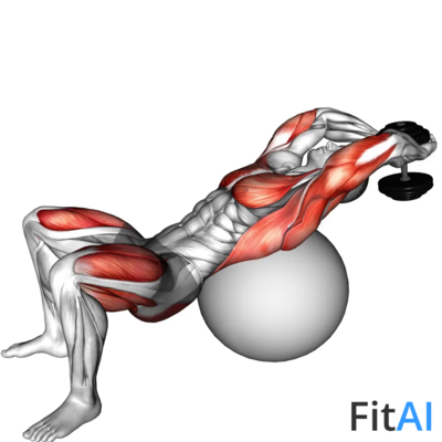 Dumbbell Pullover Hip Extension on Stability ball