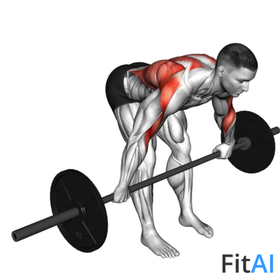 Barbell Bent-Over Wide-Grip Row