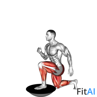 High Knee Lunge on Bosu Ball