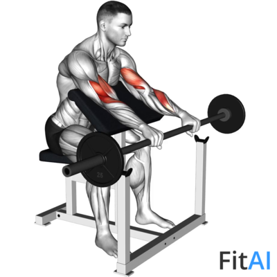 Barbell Reverse Preacher Curl