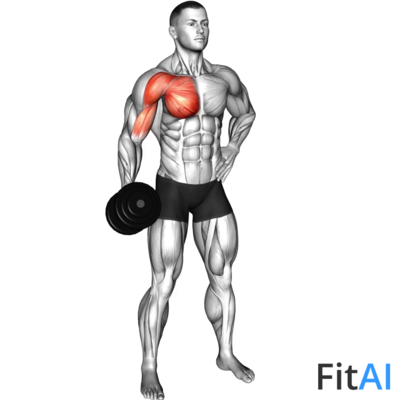 Dumbbell Standing One Arm Cross Raise