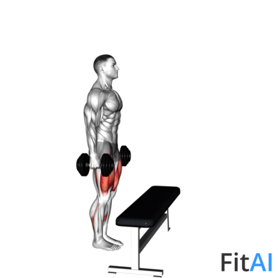Dumbbell Step-up with Knee Raise