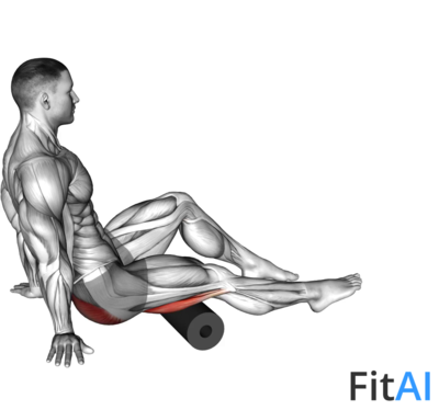 Roll Hamstrings and Glute Sitting on Floor