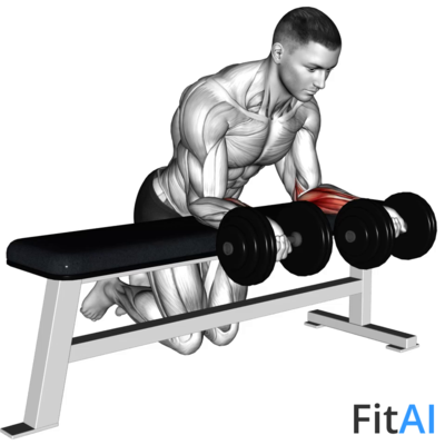 Dumbbell Over Bench Reverse Wrist Curl