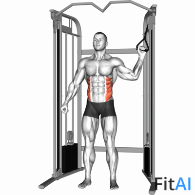 Cable Standing One Arm Serratus (Obliques) crunch