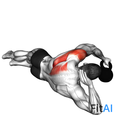 Kettlebell Lying on Floor Rear Delt Raise