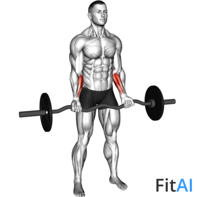 EZ-Barbell Standing Wrist Curl