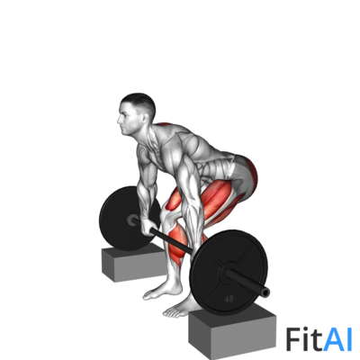 Barbell Deadlift from Blocks