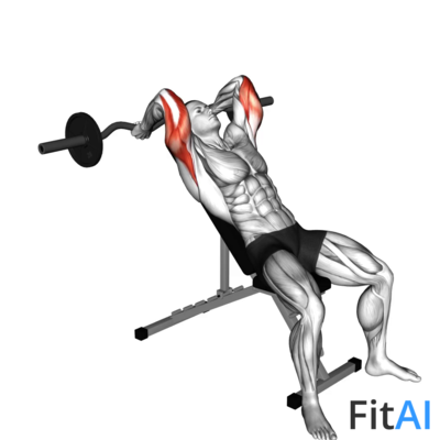 EZ-Barbell Incline Triceps Extension