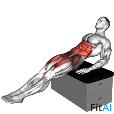 Sitting In-Out Leg Raise on a padded stool