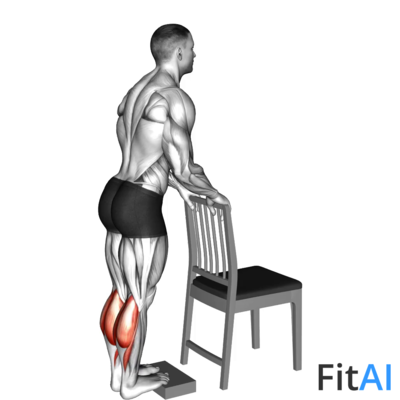 Calf Raise from Deficit with Chair Supported
