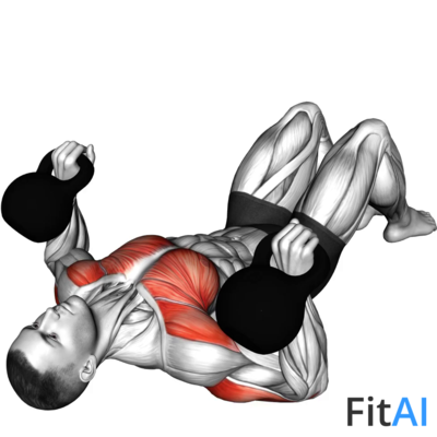 Kettlebell Lying on Floor Chest Press