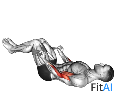 Lying Double Legs Biceps Curl with Towel