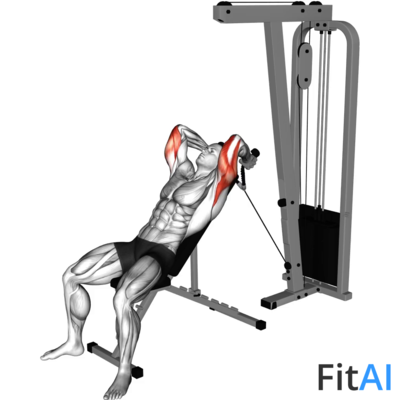 Cable Rope Incline Tricep Extension
