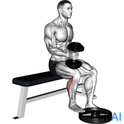 Dumbbell Seated One Leg Calf Raise Hammer-Grip