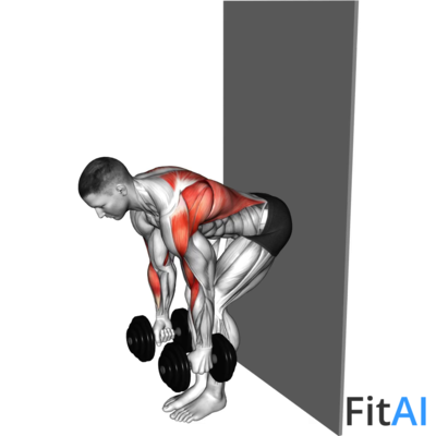 Dumbbell Bent-Over Row against Wall