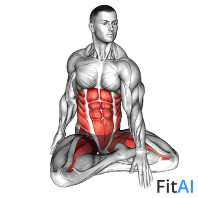 Sitting Lotus Pose Twisting Front Back Tap