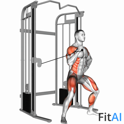 Cable twisting overhead press