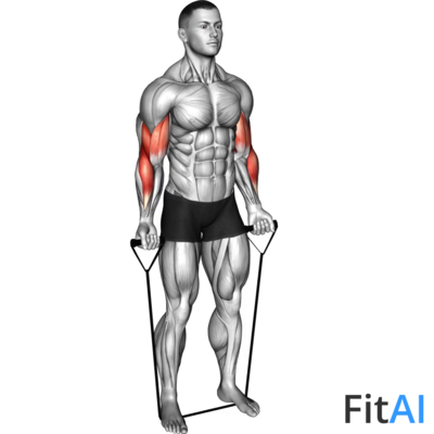 Band alternating biceps curl