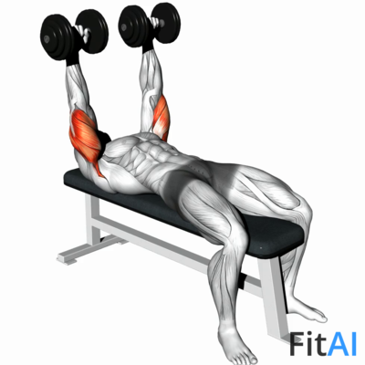 Dumbbell Lying Extension (across face)