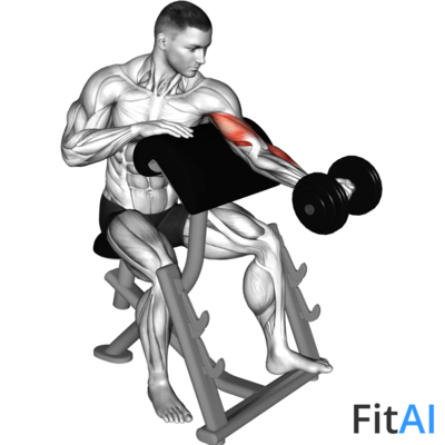 Dumbbell Preacher Curl (Turned Torso)