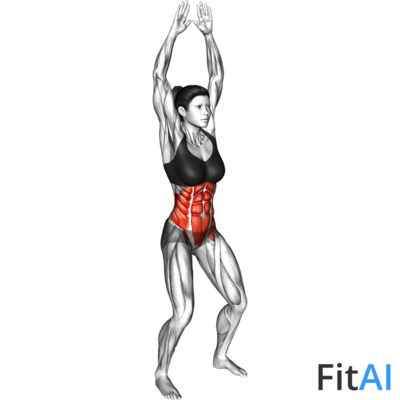 Standing Hip Saggital Rotation with Hands Overhead