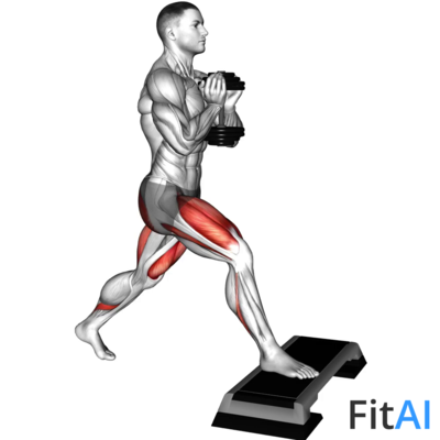 Dumbbell Goblet Split Squat Front Foot Elevanted alternative